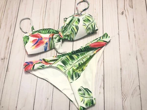 TINIBIKINI Women’s Swimwear Two piece set in a vibrant tropical flower print XS - Picture 1 of 12