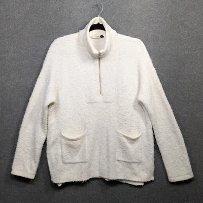 Anthropologie Sleeping on Snow Sweater Womens Medium 1/2 Zip Alpaca Wool Fuzzy - Image 1 of 4