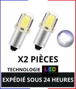 BA9S Ampoule LED CANBUS COB 2 LED White 12V T4W IP67 Aluminium Pour Voiture X2 - Imagen 1 de 5