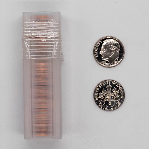 1975 S PROOF ROOSEVELT DIMES 10C GEM ESTATE ROLL UNSEARCHED Cover
