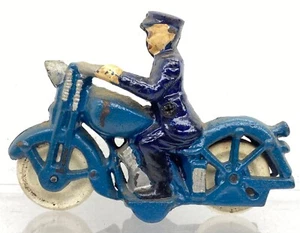 1930’s Hubley Champion Cast Iron Toy Police Officer Cop Motorcycle 6” Pre War - Picture 1 of 19