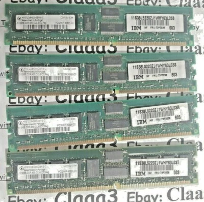 2Gb 4x512Mb IBM HYS72D64300GBR-5-C memoria memorie ecc SERVER pc2 3200 ddr2 400 - Immagine 1 di 3