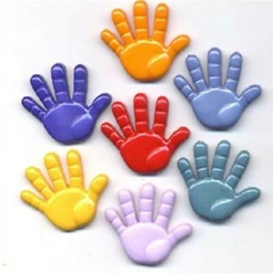 HANDS FLAT-BACK BUTTONS Children Baby Toddler Scrapbooking Stamping Card Making - Picture 1 of 1