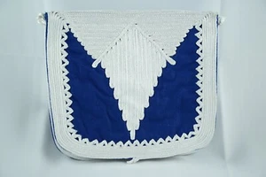 Moroccan Purse Handbag Shoulder Bag Embroidered Made In Morocco Blue & Rust - Picture 1 of 16