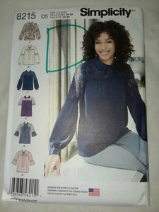New Uncut Simplicity Pattern 8215 Misses Size 4 to 12 Blouse with Variations - Picture 1 of 2
