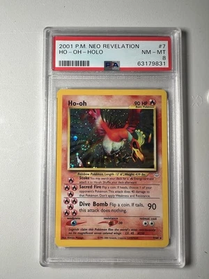 Ho-Oh Neo Revelation Holo PSA 8 Double Holo Error With Swirl Pokemon 2001 - Image 1 of 2
