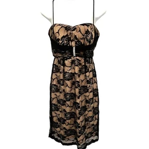 Onyx Nite Lace Overlay Dress 4 Black Babydoll Bling Whimsigoth Y2K Glam Formal - Picture 1 of 16