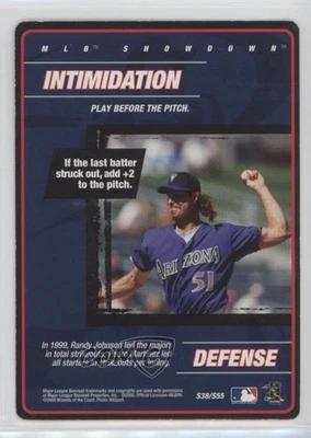 2000 MLB Showdown Strategy Defense Randy Johnson Intimidation #S38 HOF - Image 1 of 2