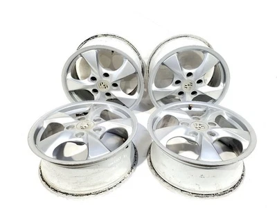 01 02 03 Porsche Boxster OEM Set of 4 Wheel Rims 17x8.5 Staggered With Caps Lugs - Image 1 of 4