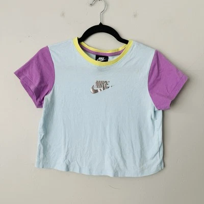 Nike Girls Pullover Color Block Trend Tee Kids Green Size XL - Image 1 of 4