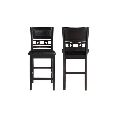 Furniture Gia Solid Wood Counter Chairs in Ebony Black (Set of 2) - Image 1 of 4