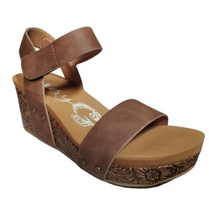 Very G Womens Devon Wedge Heel Platform Sandal, Tan - Picture 1 of 5