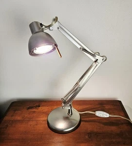 Stainless Steel Silver Articulating Adjustable Table Task Lamp, Pixar Style - Picture 1 of 18