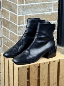 Woman’s Marsell Black Leather Basata Ankle Back Zip Boots Size US10 EU40 - Picture 1 of 15