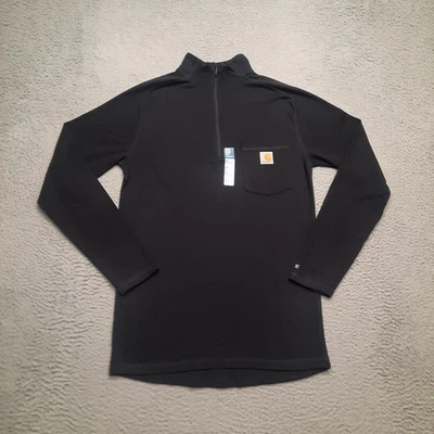 Camisa Pullover Carhartt Force 1/4 Cremallera Hombres Pequeña Negra Calce Relajado Bolsillo 104255 Foto 1 de 4