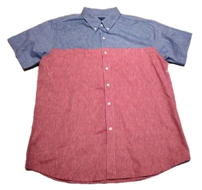 NWT JOHN SMITH BUTTON DOWN HALF SLEEVES 100% LINEN SHIRT MENS SIZE LARGE - Image 1 of 4