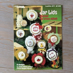 VTG 1982 Jar Lids Charted Leaflet Cross Stitch Design by Jackie Wilson Lorenzo - Picture 1 of 4