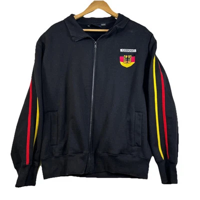 Chaqueta Negra Cremallera Completa Alemania Deutschland Dolmen XL Fútbol Sudadera Hombre’s Foto 1 de 4