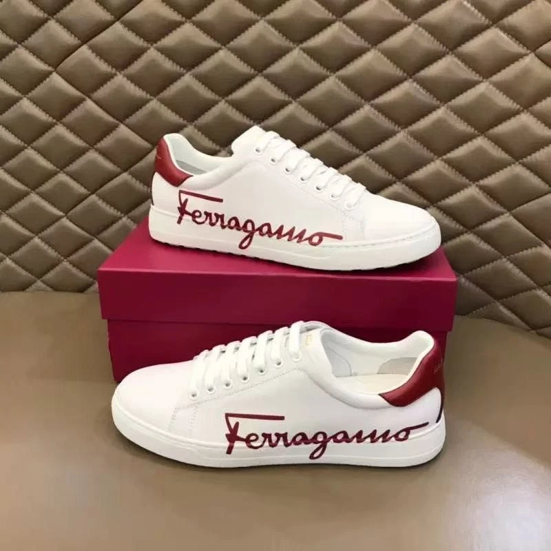 Salvatore Ferragamo Hombre Rojo y Blanco Informal Zapatos de Tabla 1 Foto 1 de 4