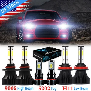 Fit For Dodge Charger 2011 2012 2013 2014 LED Headlight Hi/Lo & Fog Light Bulbs - Picture 1 of 12