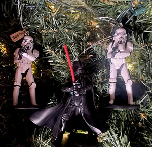3ct 2025 Star Wars Christmas Villain Ornaments (Darth Vader & 2 Stormtroopers) - Picture 1 of 1