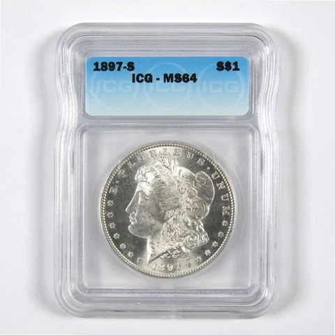 1897 S Morgan Dollar MS 64 ICG 90% Silver $1 Uncirculated SKU:I8685 Cover