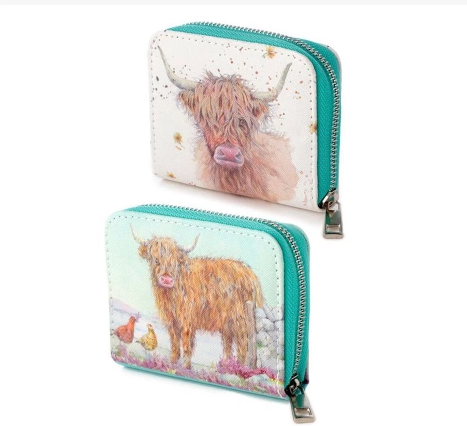 Jan Pashley Highland Coo Cow Zip Around Small Wallet Purse - Image 1 of 1