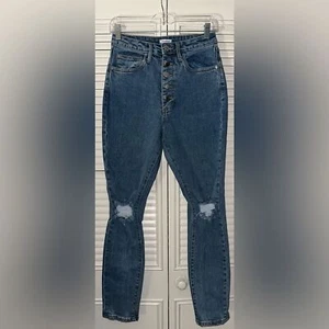 WeWoreWhat Women’s Button Fly Distressed Knee Jeans Size 27 - Picture 1 of 9