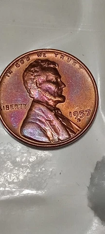 1957 D Lincoln Wheat Penny Blobbed "B" obverse  error Cover