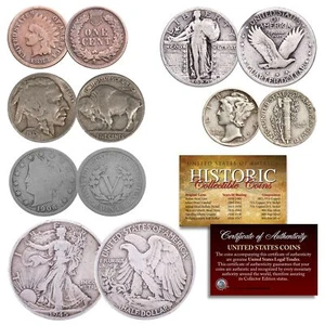 Original Vintage U.S Silver Coins 6-Coin Set of Historic Circulating Coins LOW $ - Picture 1 of 1