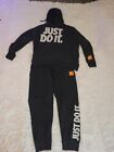 Mens Nike Vintage JDI Just Fo It Hoodie + Sweat Pants Suit Black XL