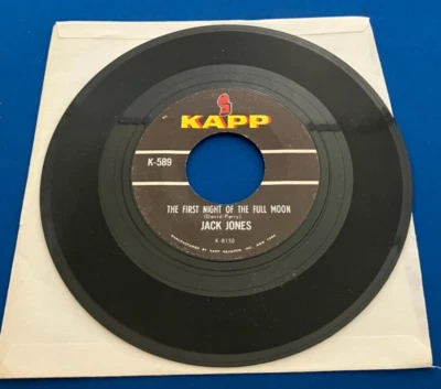 JACK JONES "The First Night Of The Full Moon/Far Away" 45 RPM Play tested VG+ S - Image 1 of 4