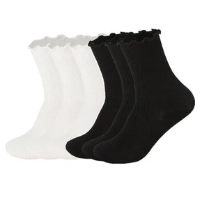 Ruffle Socks Women Cotton Socks Cute White Socks for Women Girls Lettuce Edge... - Picture 1 of 7