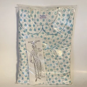 Vtg Radlee Lingerie Co. Full Length Cotton Nightgown Size 44 Flue Floral NEW - Picture 1 of 5