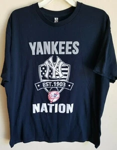 New York Yankees Nation est. 1903 XL Blue & Gray MLB Graphic Tee 100% Cotton-NEW - Picture 1 of 3