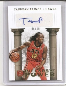 2017-18 Cornerstones Taurean Prince Pillars of Power Auto Card /10 Atlanta Hawks - Picture 1 of 2