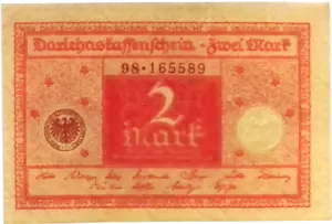 1920 Deutschland Weimarer Republik 2 Mark Banknote UNZIRKULIERT - Bild 1 von 2