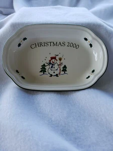 Vintage 2000 Pfaltzgraff Snowman  Mint Dish 1st Christmas memorabilia  - Picture 1 of 5