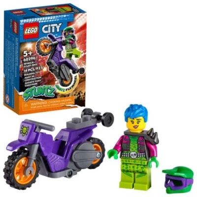 LEGO 60296 City Stuntz Wheelie Stunt Bike Motocicleta Construcción Juguete Nuevo Caja Sellada Foto 1 de 4