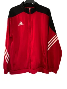 Adidas Adult Retro Red, White & Black Long Sleeve Zip Jacket ** UK LARGE ** - Picture 1 of 10