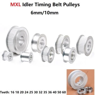 Poleas de correa de distribución de rueda loca MXL 16-60 dientes lisas rueda síncrona de 6 mm/10 mm Foto 1 de 4