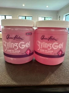 2x Queen Helene Styling Gel Hard To Hold Level 7, 16oz  32oz Total Discontinued - Picture 1 of 4