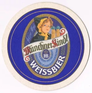 MUNCHNER KINDL WEISSBIER / HOFBRAUHAUS MUNCHEN - GERMAN PROMO BEER COASTER - Picture 1 of 2