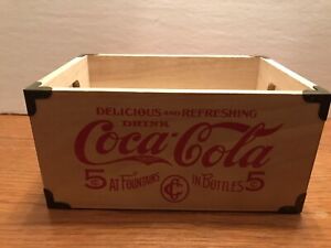 Storage Coca Cola Soda Bottles Repro Wood Crate Laundry decor 9.0” x 6.5" x 4.5"