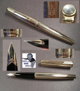 Parker 65 Fountain Pen In Rolled Gold 60s - Picture 1 of 1