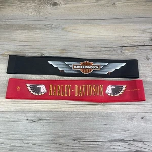 Bandeau vintage Harley Davidson cravate dos bandana head wrap motard moto années 80 - Photo 1/12