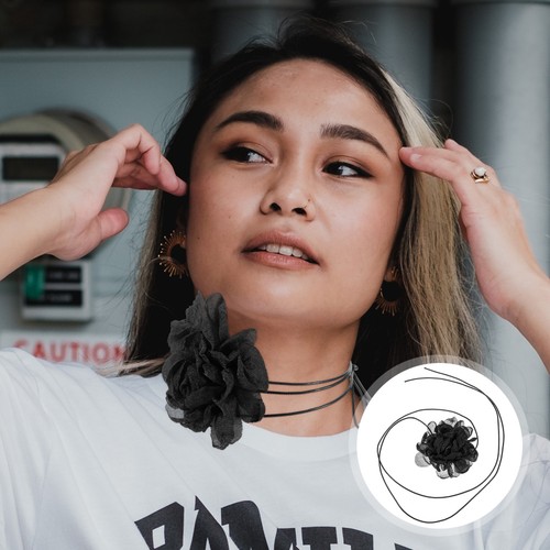 VETEMENTS Collana girocollo retrò con fiori per cena festa donna