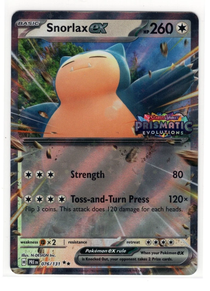 Pokemon Prismatic Evolutions Stamp 076/131 Snorlax ex - Image 1 of 1