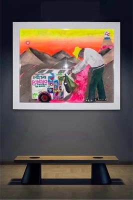 Art Mixed Media On Paper Acrylic Art - Image 1 of 4