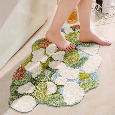 Alfombra Musgo para Baño Alfombra Peluda 3D para Dormitorio de Niños Alfombra de Baño Antideslizante Lavable... Foto 1 de 4